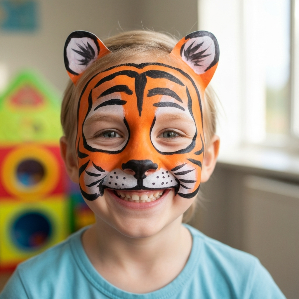 Face painting example: Tiger Face Paint