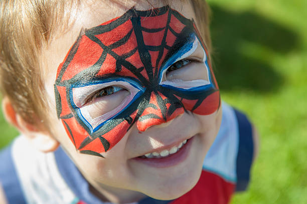 Face painting example: Spider-Man Hero